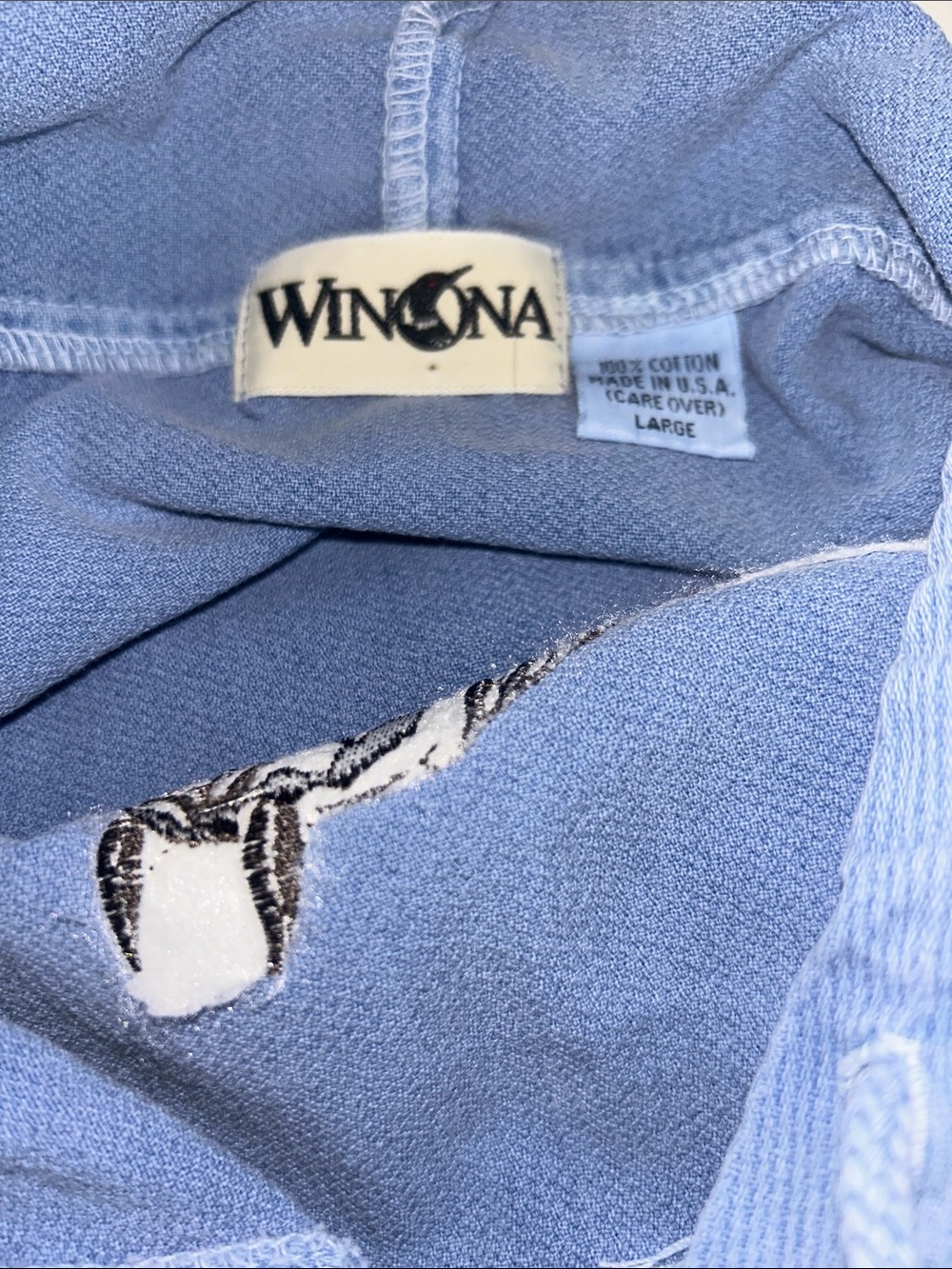 Vintage Winona Ribbed 100%Cotton Hoodie with Horse Embroidery - Picture 4 of 4